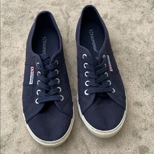 💚Superga Blue Canvas Sneakers Womens Size 8.5